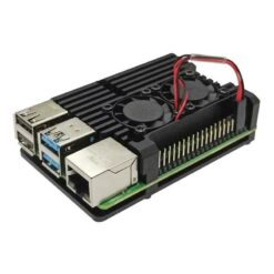 Black Shell Raspberry Pi 4B Aluminum Case with Dual Cooling Fan