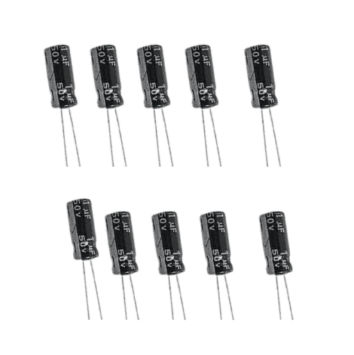 1uF 50v Electrolytic Capacitors (Pack of 10)