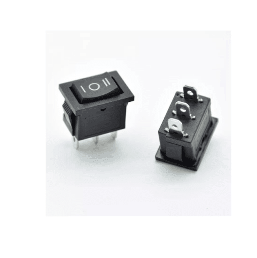 3 Pin SPDT Boat Rocker Switch 6A 250V Black - Image 2