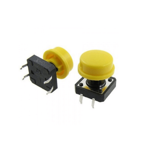 12x12x7.3mm Momentary Tact Tactile Push Button with Yellow Cap