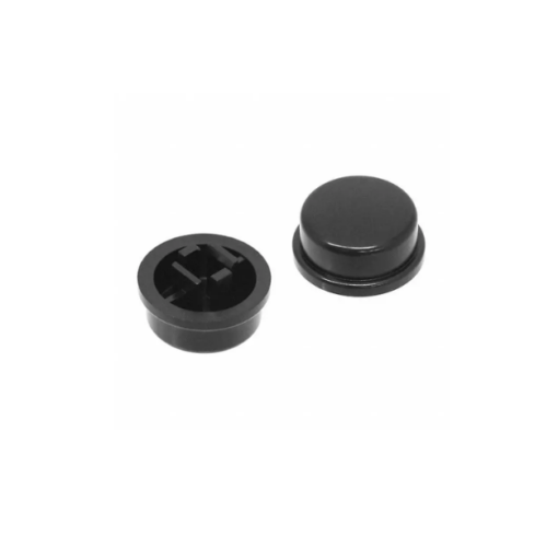 12x12x7.3mm Momentary Tact Tactile Push Button with Black Cap - Image 3