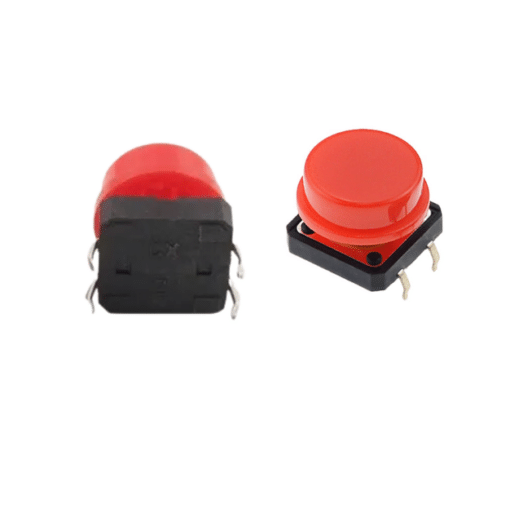 12x12x7.3mm Momentary Tact Tactile Push Button with Red Cap
