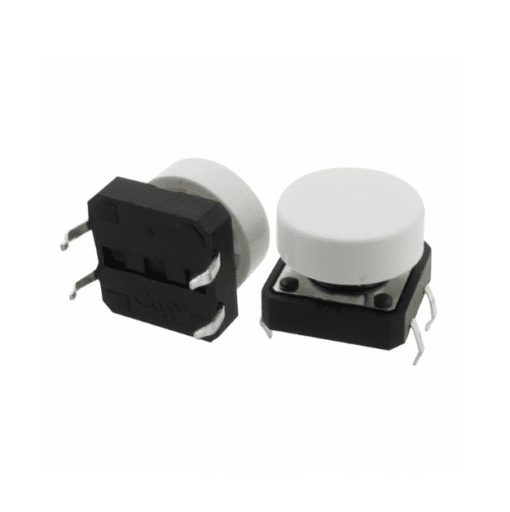 12x12x7.3mm Momentary Tact Tactile Push Button with White Cap