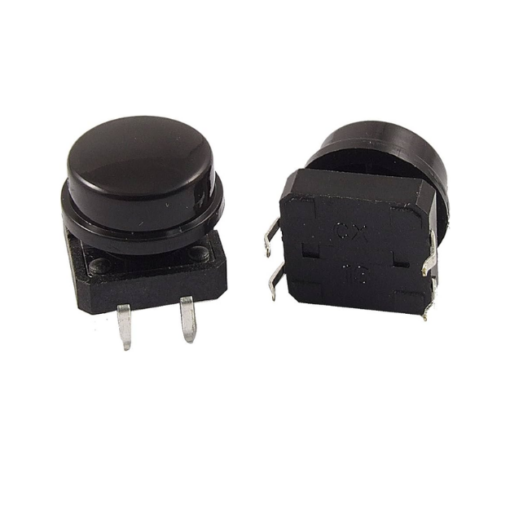 12x12x7.3mm Momentary Tact Tactile Push Button with Black Cap