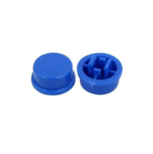 12x12x7.3mm Momentary Tact Tactile Push Button with Blue Cap - Image 3