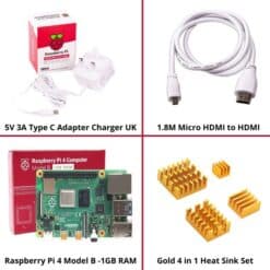 Raspberry Pi 4 Model B with 1 GB RAM Starter Kit