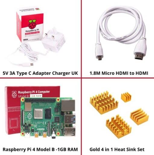 Raspberry Pi 4 Model B with 1 GB RAM Starter Kit