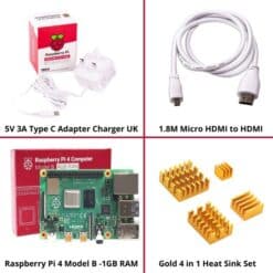 Raspberry Pi 4 Model B with 4 GB RAM Starter Kit