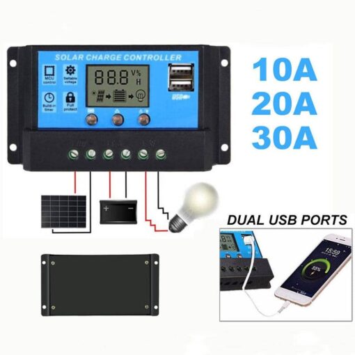 30A Intelligent LCD Solar Charge Controller - Image 2