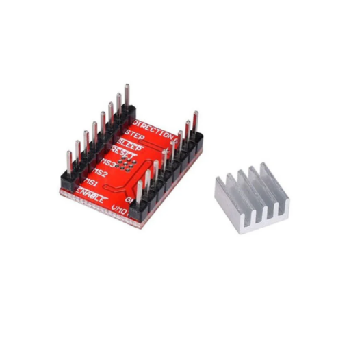 Red A4988 Stepper Motor Driver with Heatsink - Image 3