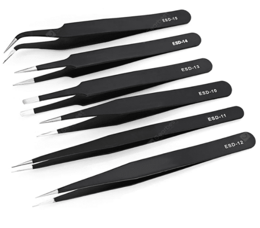 Anti-Static Tweezers 5in1 for Electronics, Laboratory Work, Jewelry-Making, Craft, Soldering