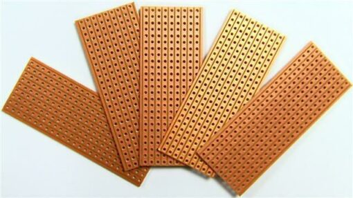 Single Sided Stripboard PCB Board 6.5 x 14.5cm Brown