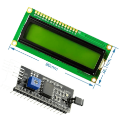 16X2 LCD Display (Green) with I2C Backpack 5V