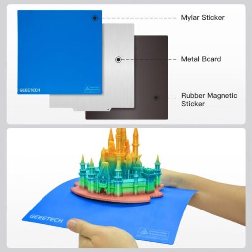 Magnetic Flexible Removable 3D Printing Platform - Rubber Magnetic Plate & Stainless Steel Mylar (260x260mm) - Image 3