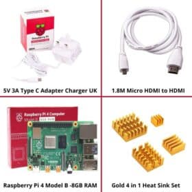 Raspberry Pi 4 Model B with 8 GB RAM Starter Kit - Oku Electronics