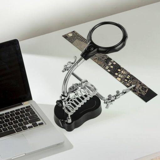 3 In1 Magnifying Glass with LED Light Auxiliary Clip - Image 2