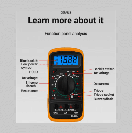 Orange XL830L Handheld Digital Multimeter - Image 2