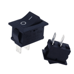 2 Pin SPDT Boat Rocker Switch 6A 250V Black
