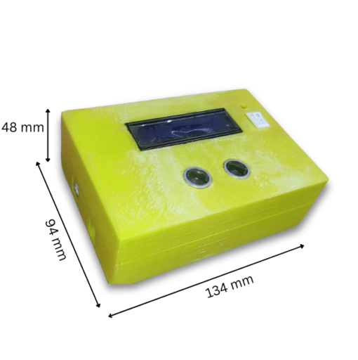 Enclosure for Arduino Uno, 16x2 LCD, and Ultrasonic Sensor Yellow