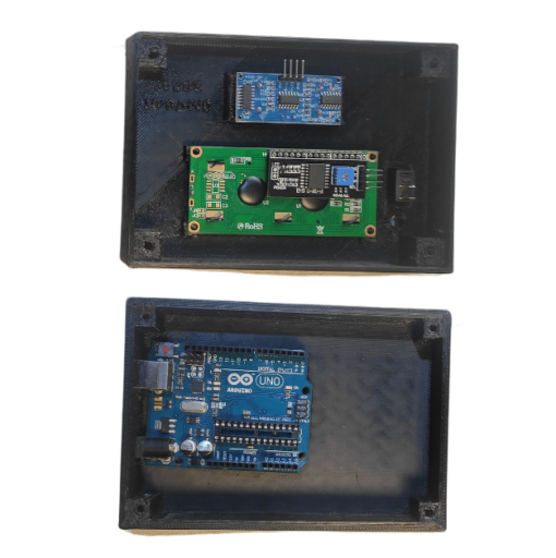 Enclosure for Arduino Uno, 16x2 LCD, and Ultrasonic Sensor Black - Image 2