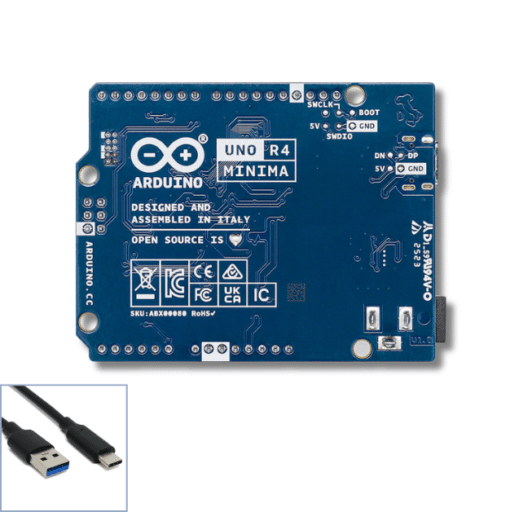 Arduino UNO R4 Minima with Black Type-C USB Cable - Image 2