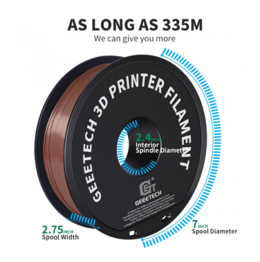 Geeetech PLA 3D Printing Filament - Brown, 1.75mm, 1kg Spool - Image 3