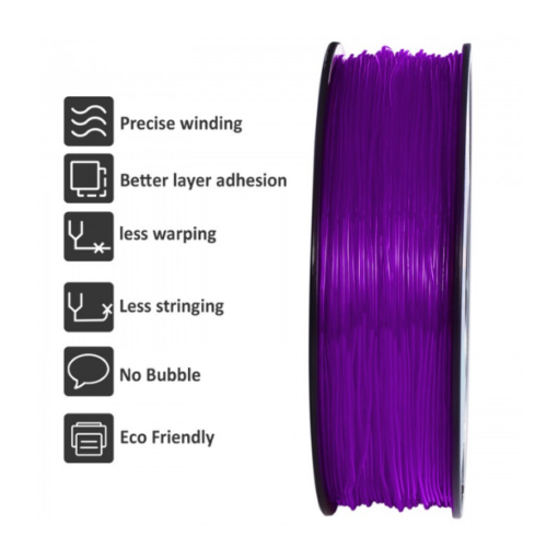 Geeetech PLA 3D Printing Filament - Purple, 1.75mm, 1kg Spool - Image 3