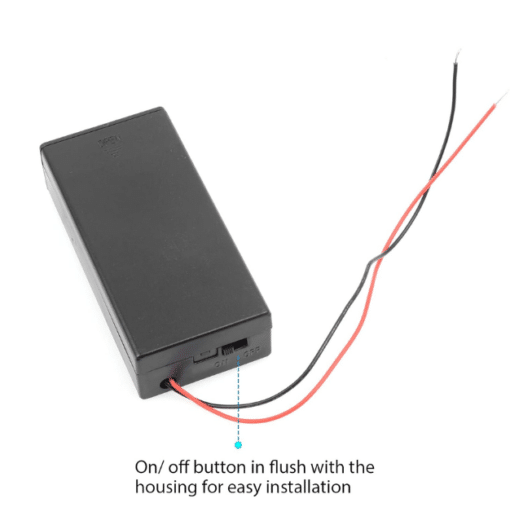 2 x 18650 Battery Holder with Cover & ON/OFF Switch - Image 3