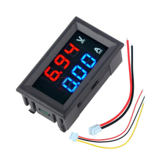 0.28-Inch 100V 10A Dual LED Digital Voltmeter Ammeter – Blue + Red Display